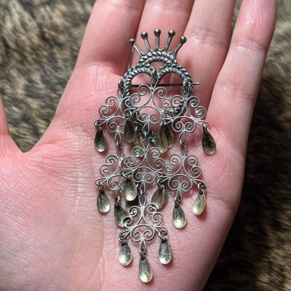 Jewelry - Sterling silver Norwegian solje wedding brooch
